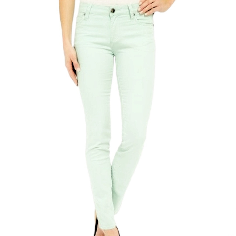 Fade To Blue Neiman Marcus Super Skinny Color Jeans Mint Green Size 27